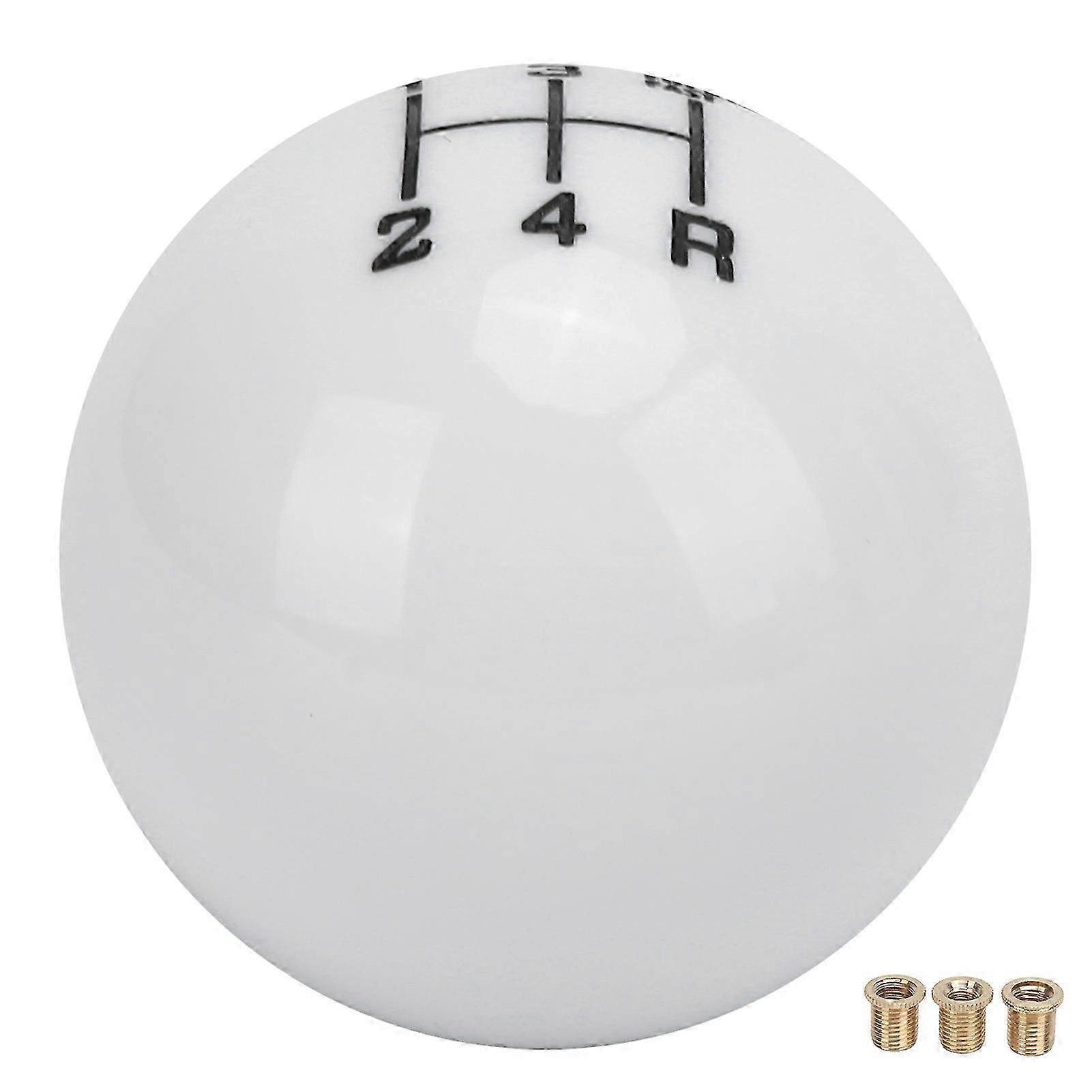 M12x1.25ギアシフトノブヘッド5速耐摩耗性3アダプター付きユニバーサルカーアクセサリー(ホワイト)