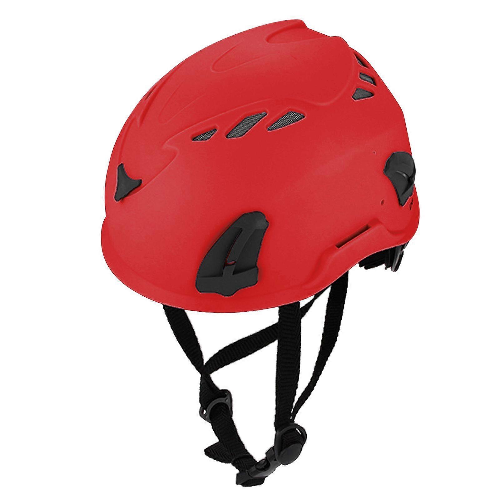 Climbing Helmet Cycle Safety Helmet with Headlamp Earmuff Taillight Attachment Points for Hiking Climbing Caving Red YMHC