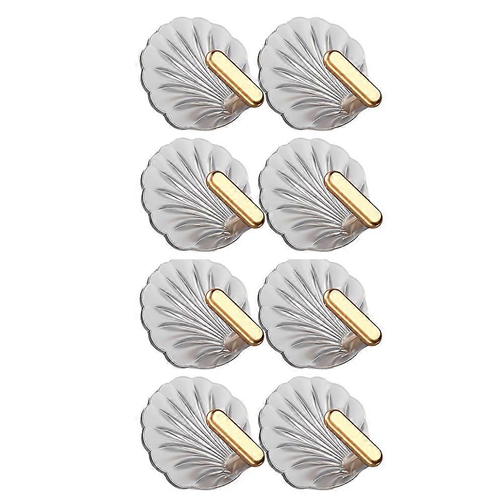 8pcs Strong Adhesive Wall Hooks Transparent Shell Design for Hanging Coats, Towels & Keys – Ideal for Bathroom, Living Room & Entryway