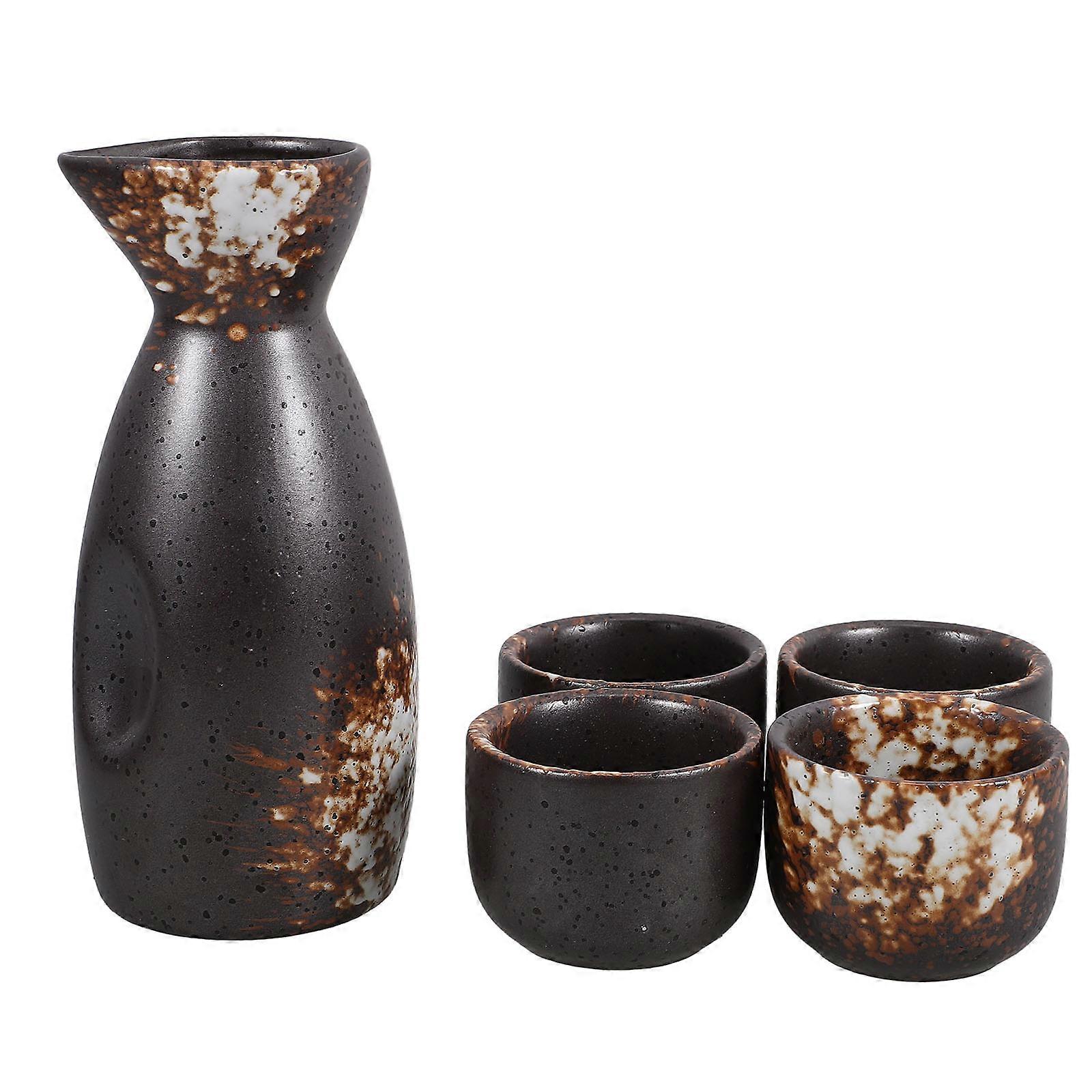 1 Set Japanese Sake Kettle Cup Set Traditional Reusable Elegant Design for Home Special Occasions