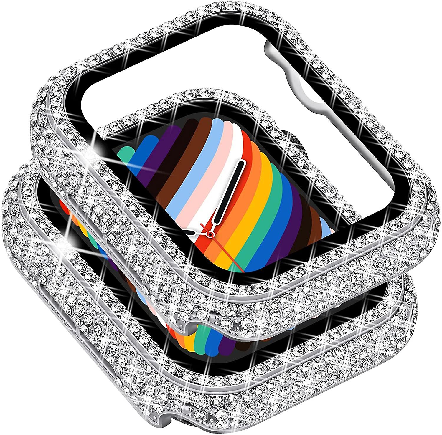 Fong Compatible With Compatible With Apl Watch Case 44mm With Screen Protector For Compatible With Apl Watch Series 6/5/4, Bling Case 300 Crysta