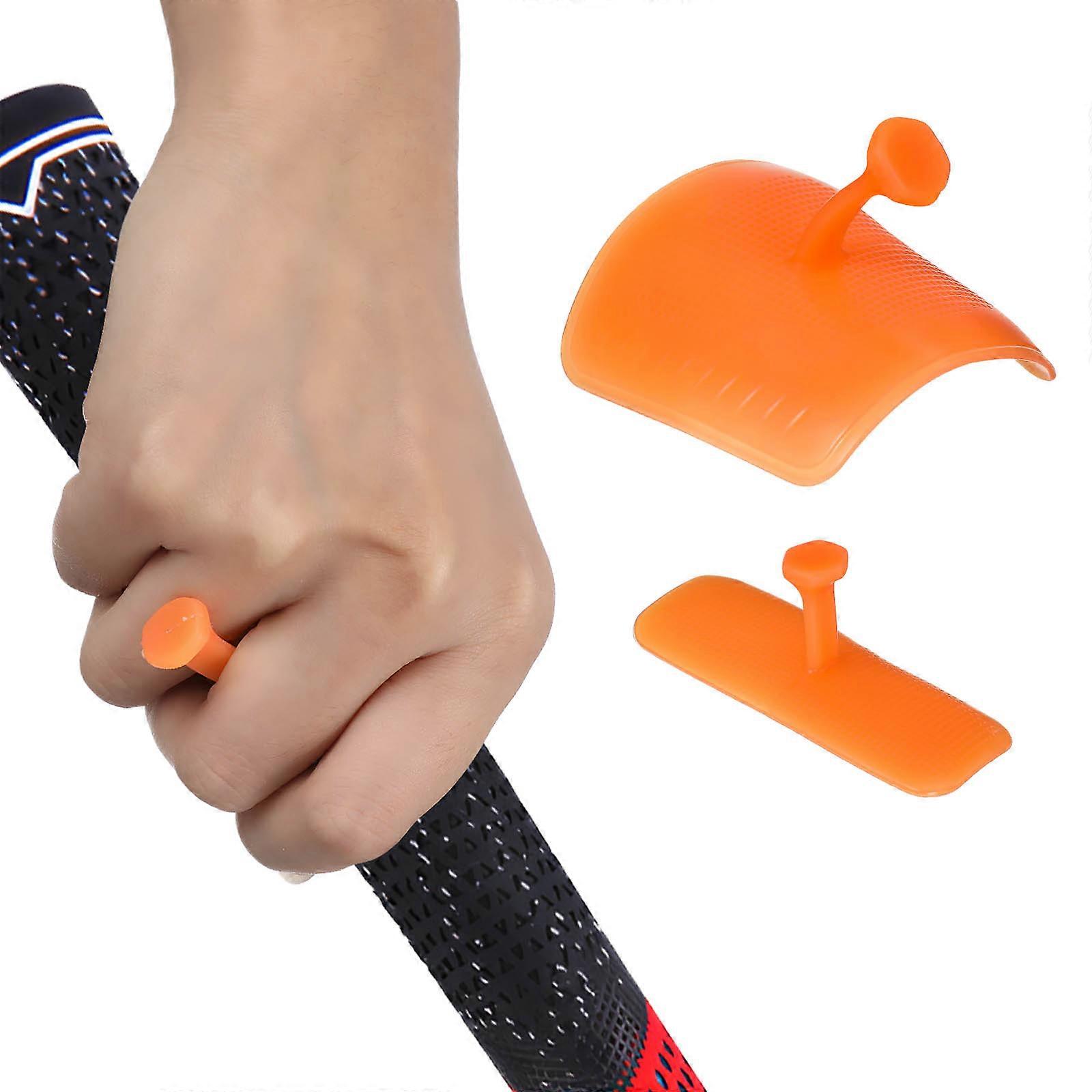 Orange Silicone Golf Grip Trainer for Practice with Comfortable Feel Durable Reusable Design 1 Set