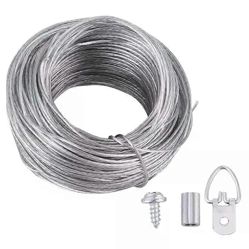 1 Set Wire Rope And Photo Frame Hanging Hooks Kit Photo Frame Fastener Picture Hangers Picture Hanging Wire Set
