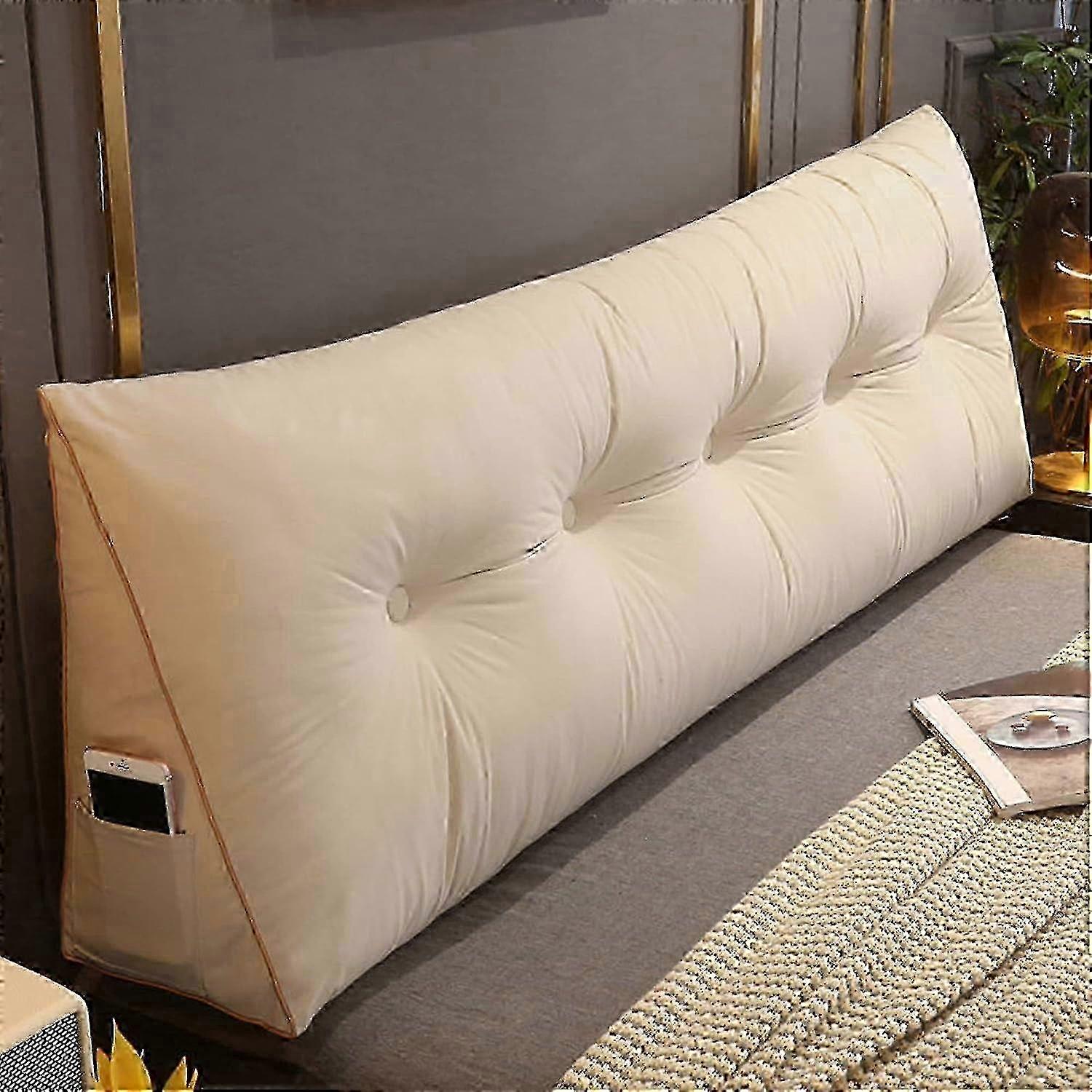 ZENGO Comfortable Lumbar Bed Pillow Reading Backrest Cushion Triangular Headboard Pillow Bed Wedge Pillow