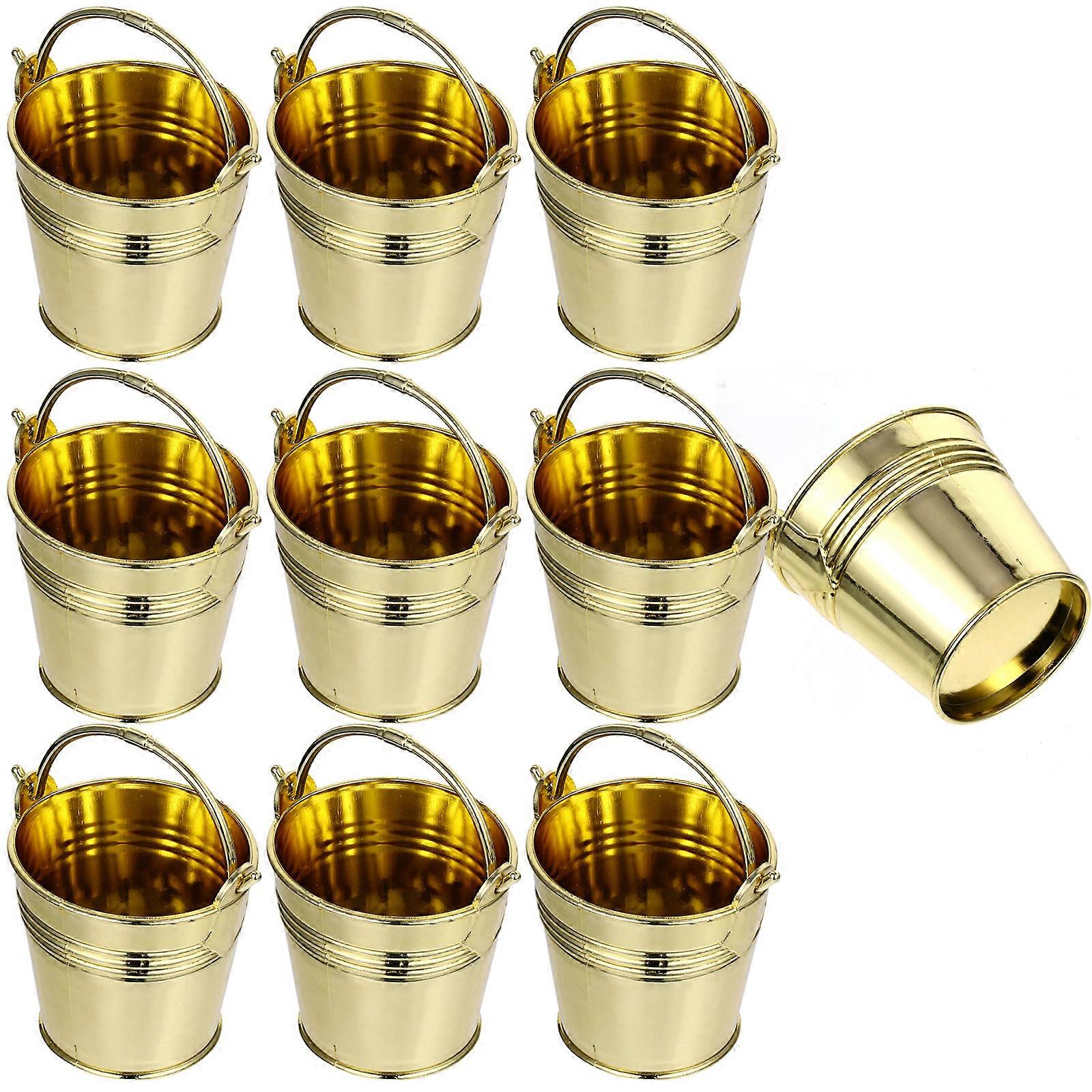 Golden Plastic Snack Bucket for Storage Use Healthy Reliable and 10pcs