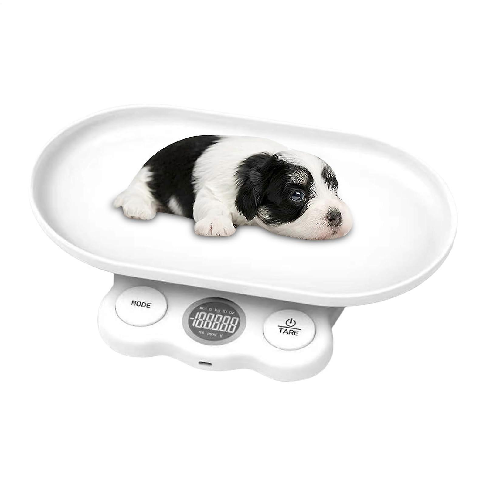 Pet Scales for Dogs, Electronic Cat Scales with 15 kg Capacity, Multifunctional White