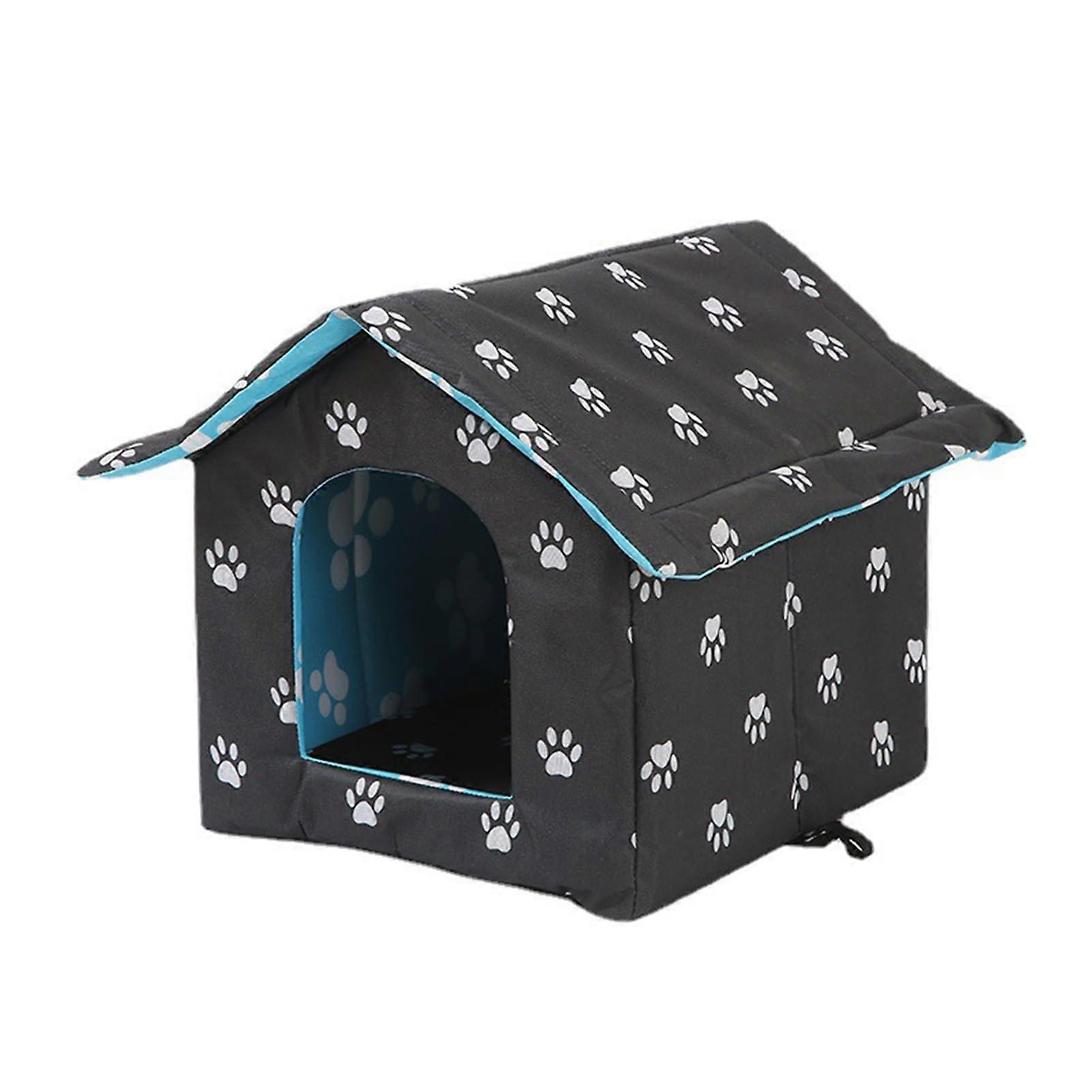 Outdoor Cat Shelter, Collapsible Pet House, Waterproof, Reusable, Pet Tent S black