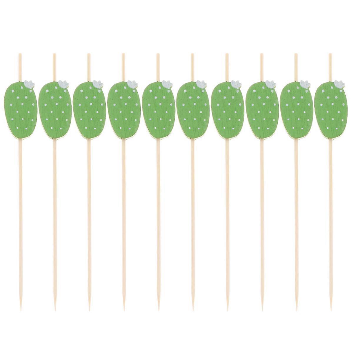 Party Picks For Appetizers Fruit Skewer Disposable Wooden Toothpicks 100Pcs Home Use