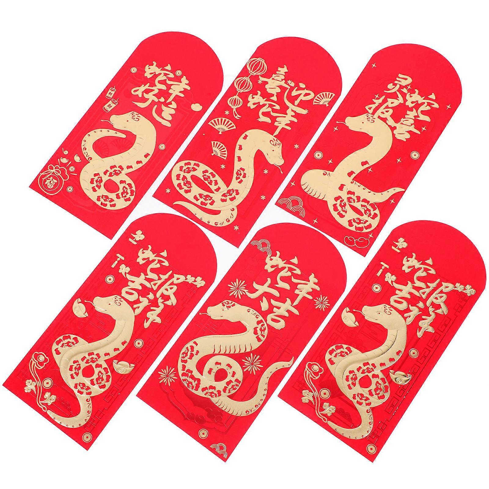 Hemoton 30Pcs Red Envelopes for Chinese New Year Elegant Money Envelopes Festive Decorations Traditional Snake Year Red Packets