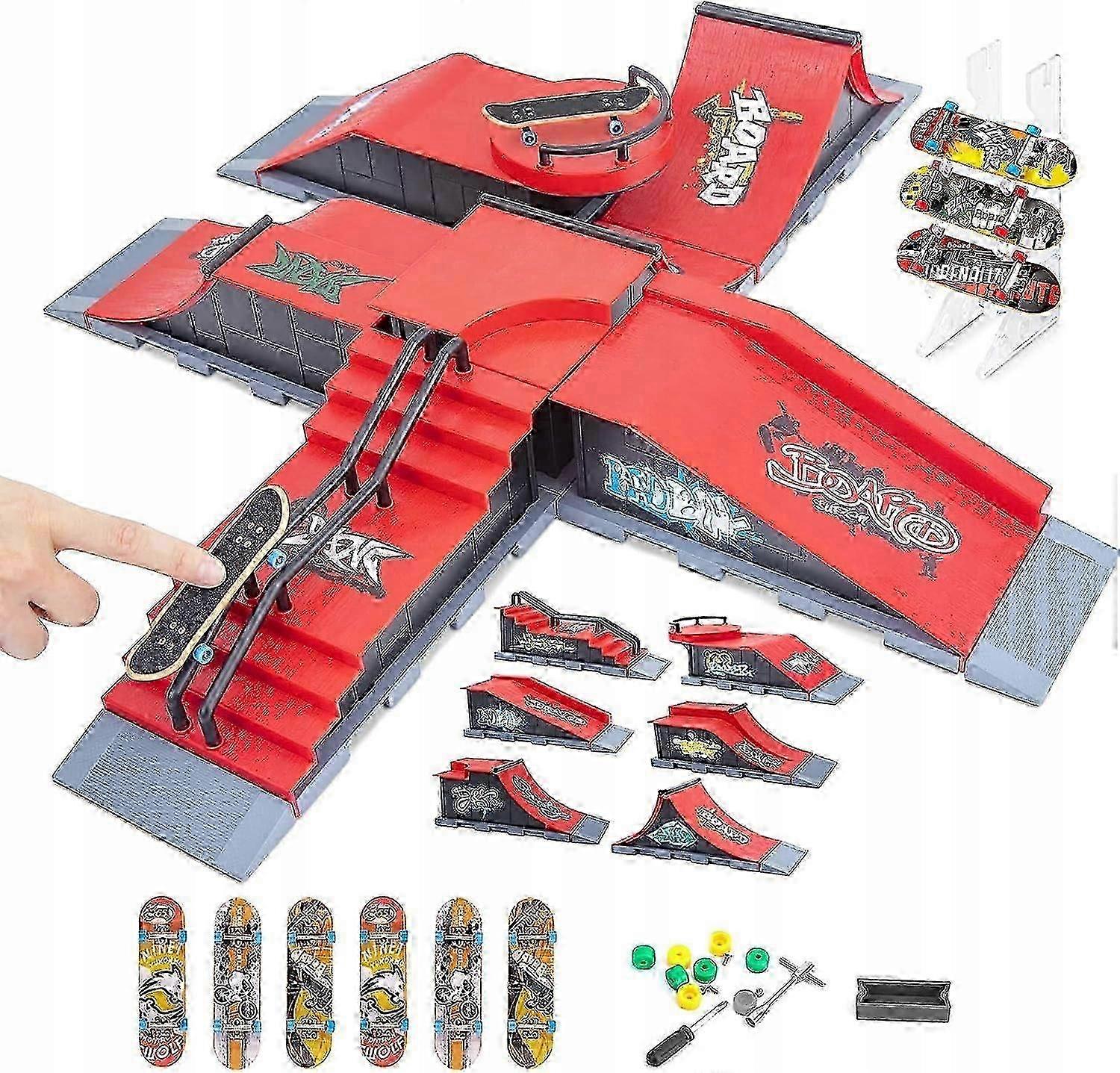 2025 6 In 1 Griffbrett Rampe Set Skatepark 6 Skateboard