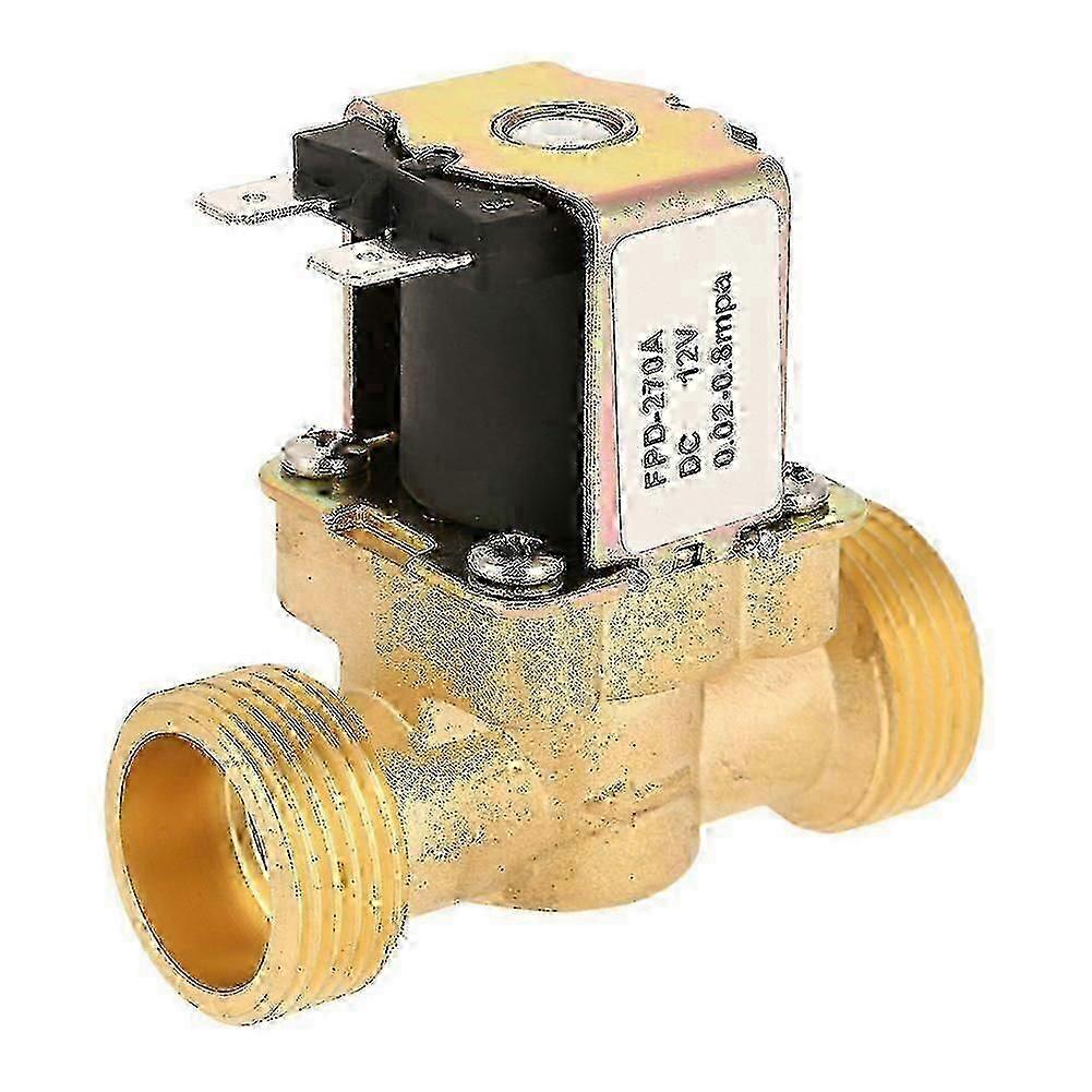 Solenoid Valve 12V, Solid Brass Waterproof Normally Closed Valve for Precise Water Control, Easy Installation & Stable
