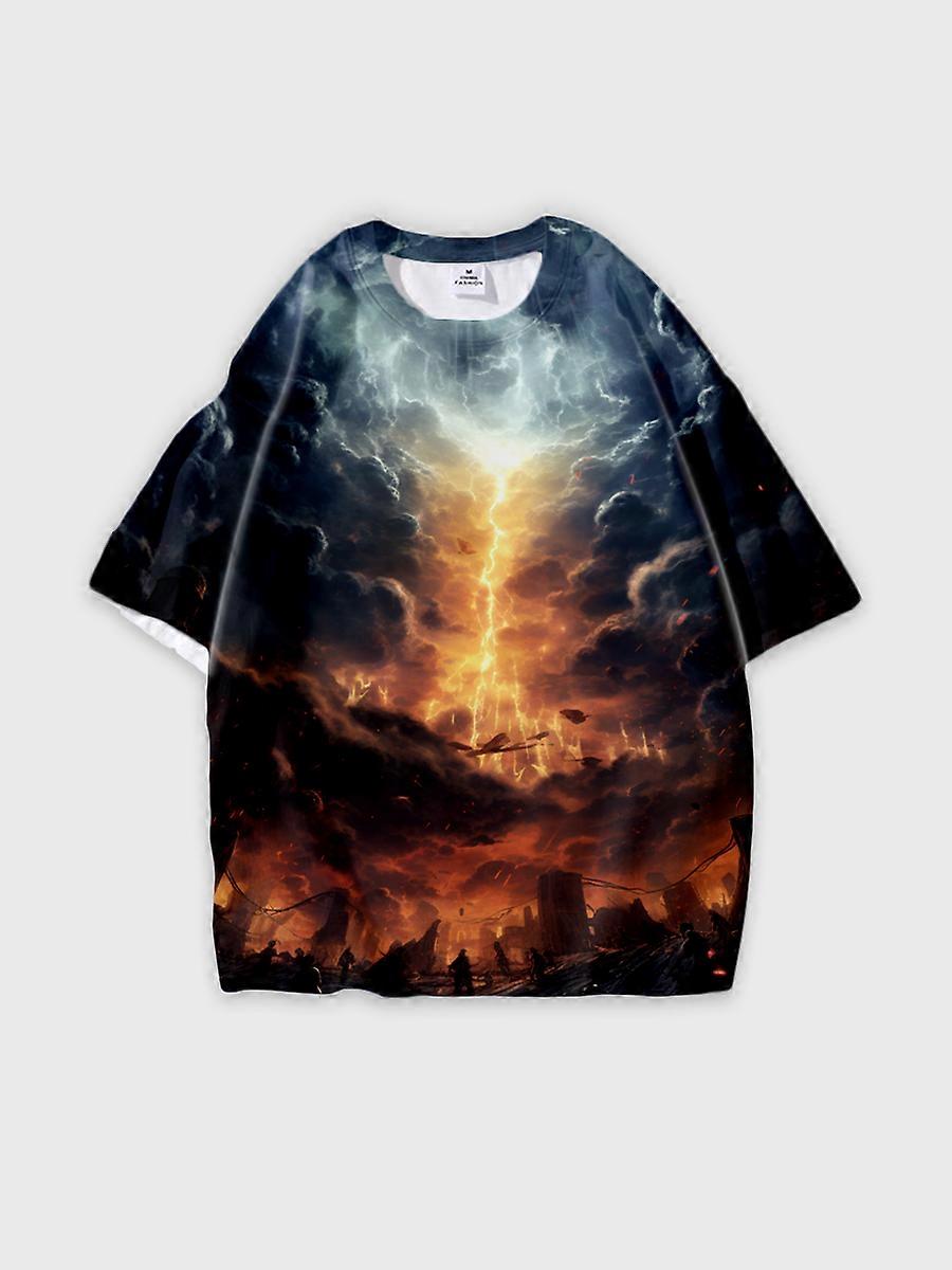 T-shirt round neck Pattern loose short sleeve B741