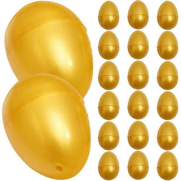 Refillable Easter Eggs 24 Pcs Golden Empty Easter Eggs for Easter Basket Filler
