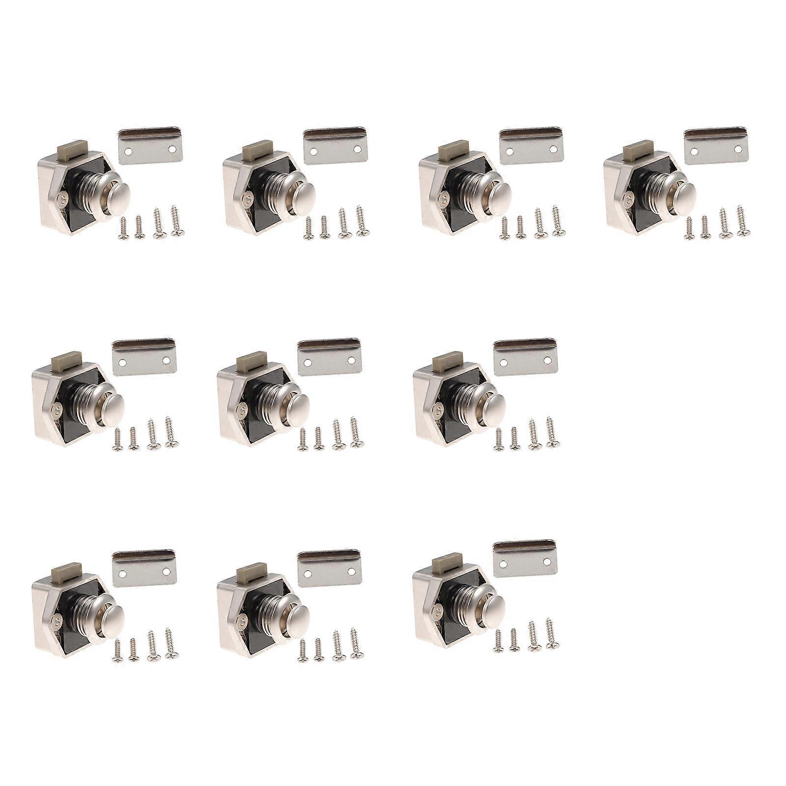10lots Push Button Door Lock Anti Theft Technology Weatherproof Zincs Alloys Push Lock Easy Installation Campers Multicolor