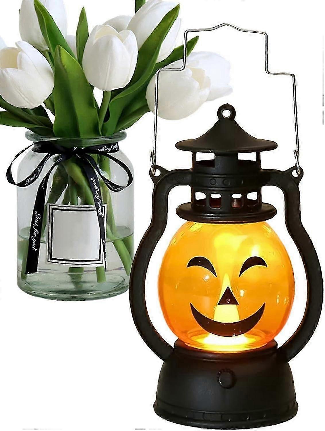 Halloween Pumpkin Lantern - Retro Pumpkin Lantern - Handheld Pumpkin Lantern, Led Lights B