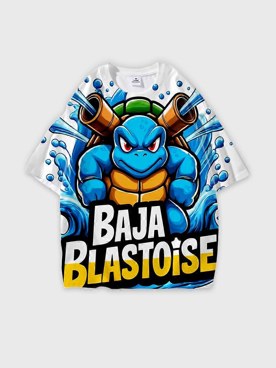 T-shirt round neck Pattern loose short sleeve N3130