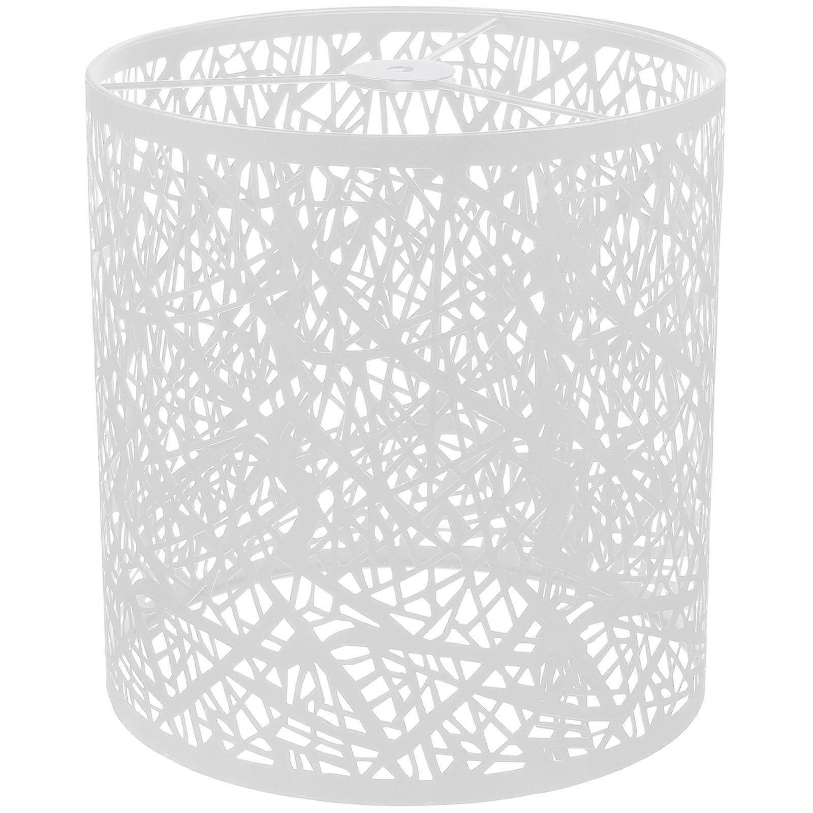 White Iron Lampshade for Table Lamps with Modern Hollow Carving Pattern Adds Style to Your Decor