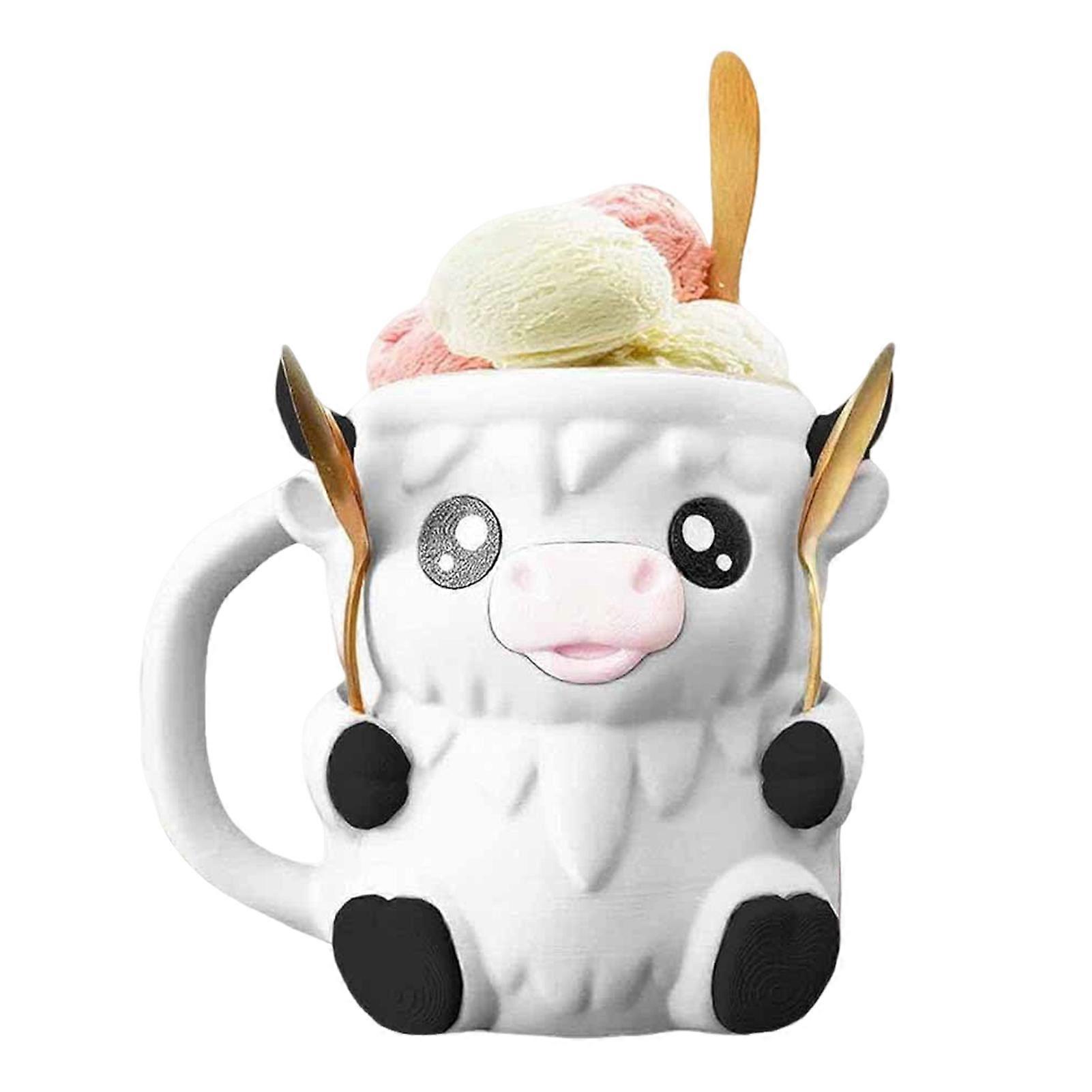 Cute Ice Cream Pint Holder with Spoon Reusable Comfort Grip Easy to Clean for Parties