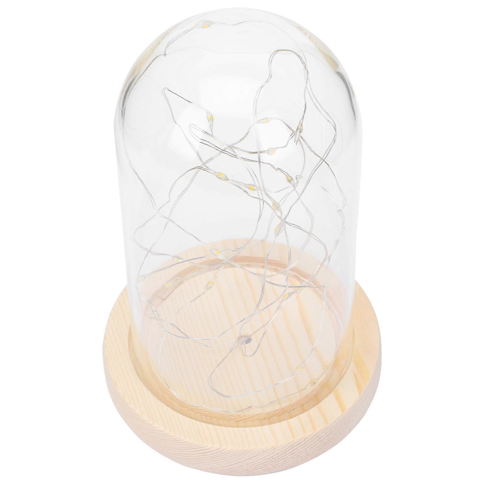 Creative Glass Dome Decor with LED Copper Wire Lights – Elegant String Light Adornment for Desktop Display