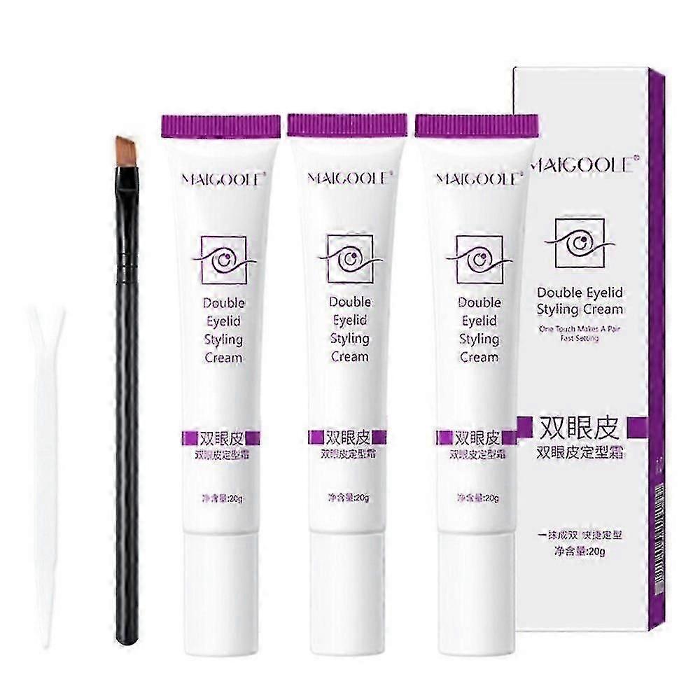 3pcs Double Eyelid Pen Glue Invisible Double Eyelid Styling Cream Stick Long Lasting