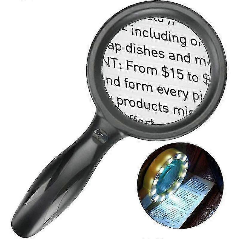 2025 Rechargeable LED Magnifier with 60x Magnification Ideal for Seniors Reading Crafts Exams and Books