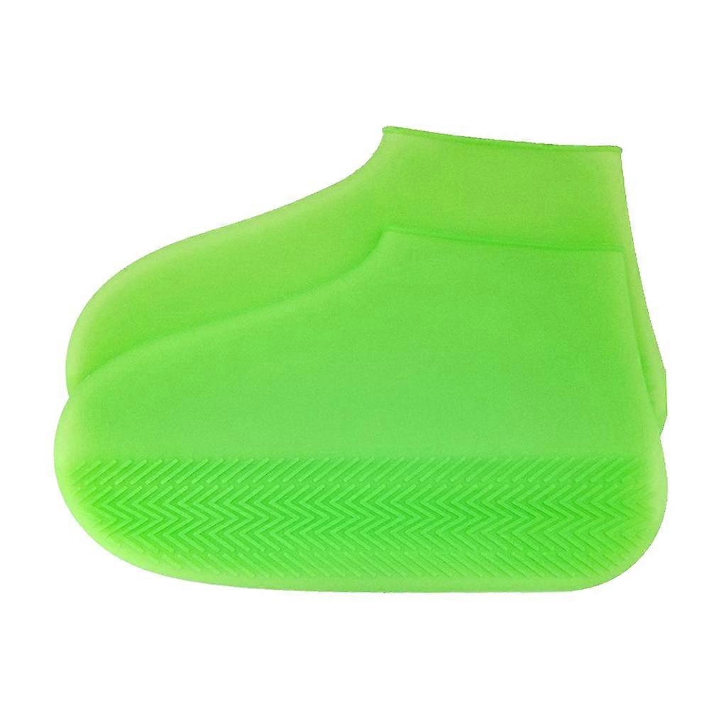Waterproof Reusable Shoe Covers for Daily Soft Flexible Anti Slip Performance Green M 1 Pair