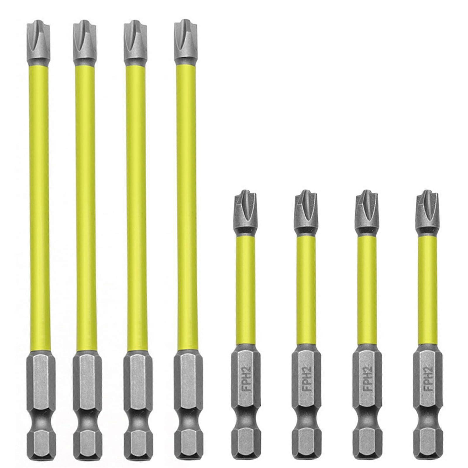8-Piece Screwdriver Bit Set, Electric Screwdriver Bits 65mm and 110mm, Cross Bits for Electricians and DIY Projects