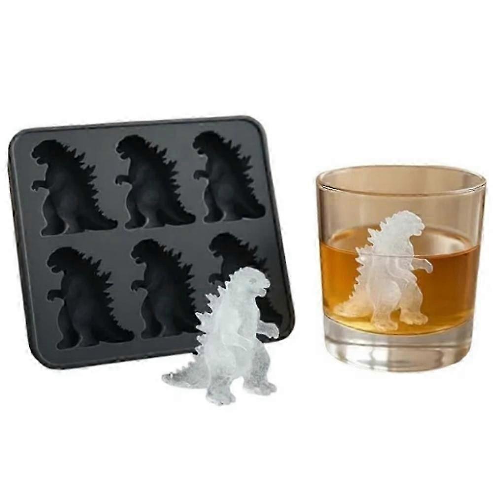 Dinosaur Ice Cube Mold,Freezer Safe Ice Cube Maker for Summer Drinks,6 Cavity