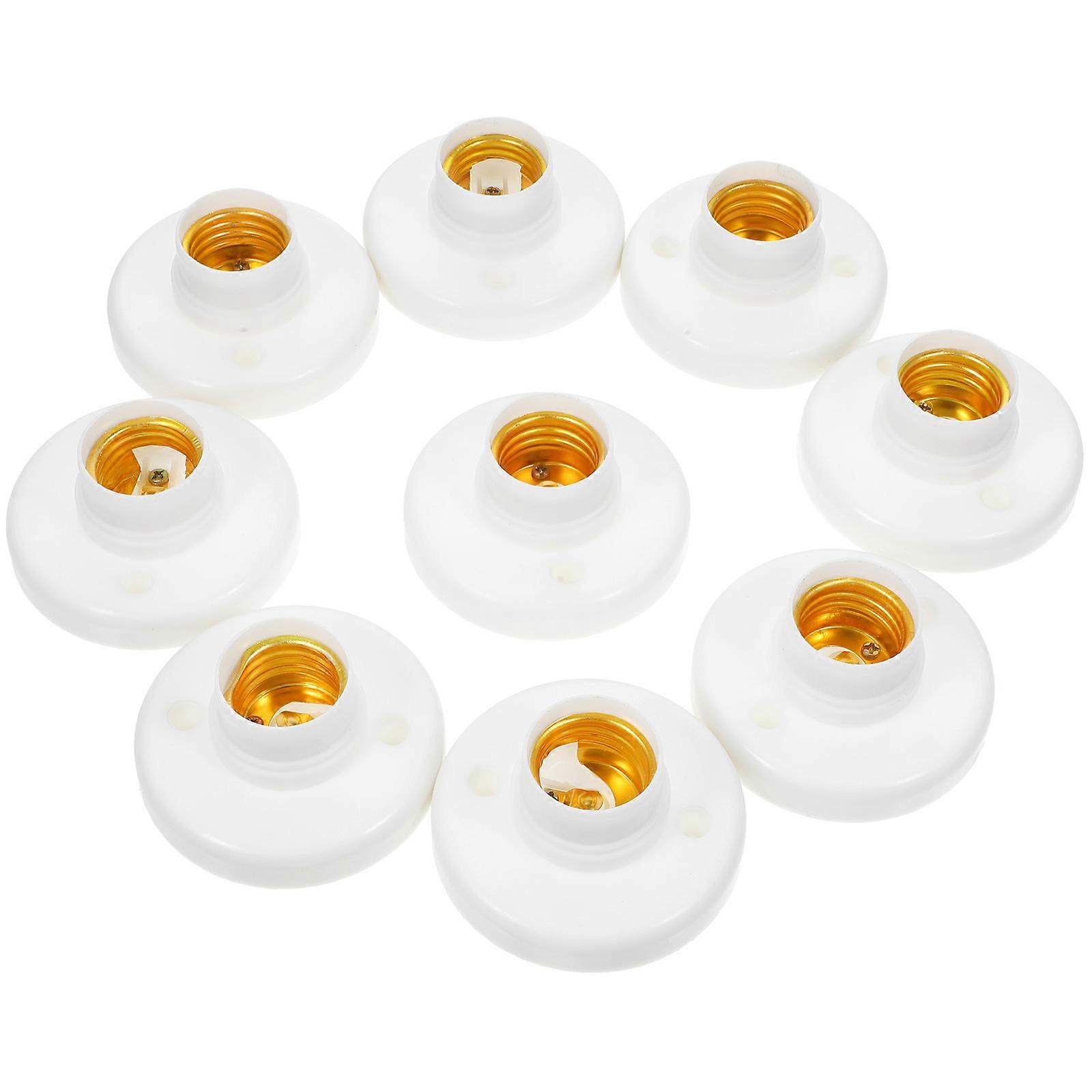 Base for Diy Light Lamp Socket Assembly and Replacement PP Material 3.0×3.0×1.4in 10Pcs
