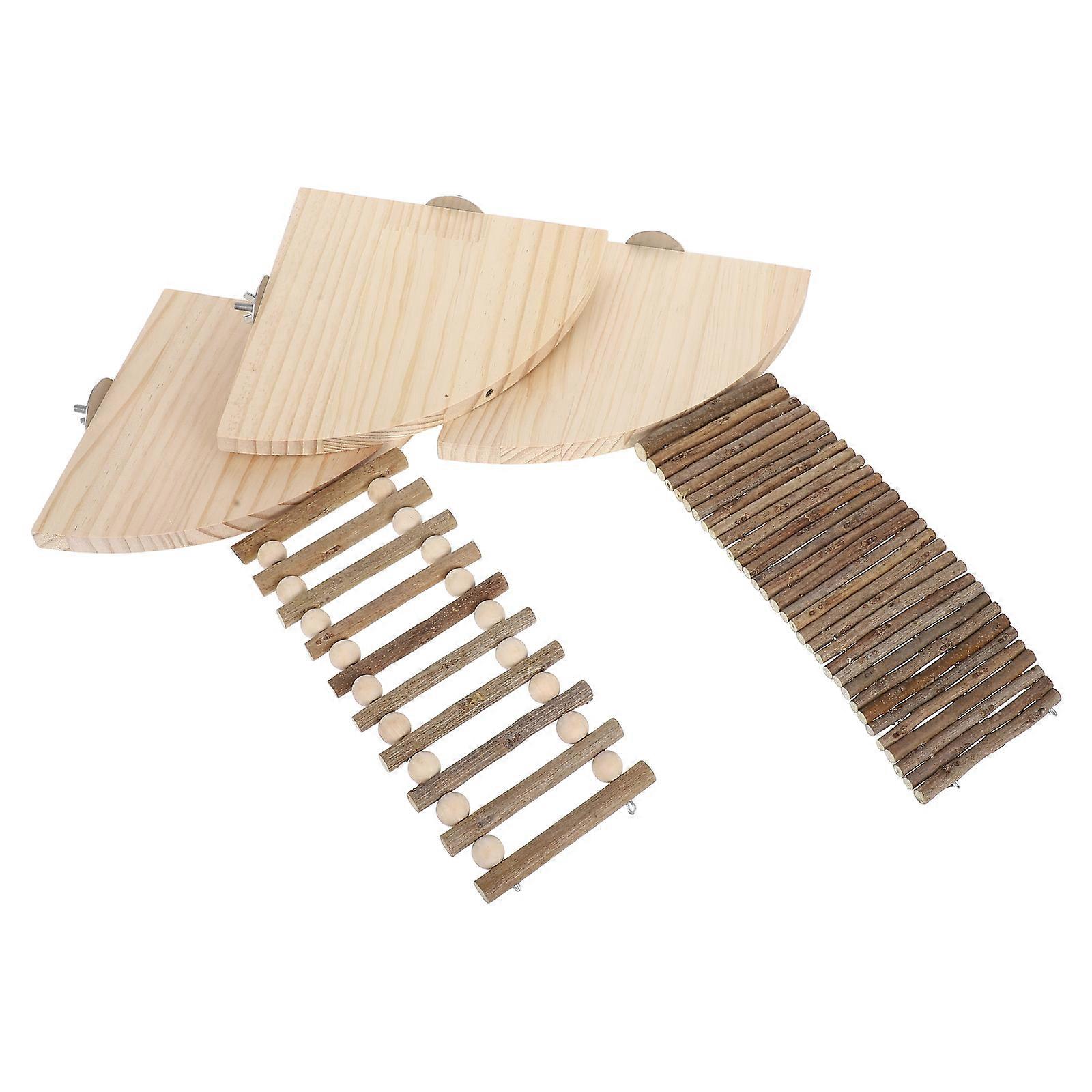 Wooden Hamster Platform with Ladder for Cage – Durable Safe Playground for Guinea Pigs and Hamsters, Natural Enrichment for Exploration and Climbing