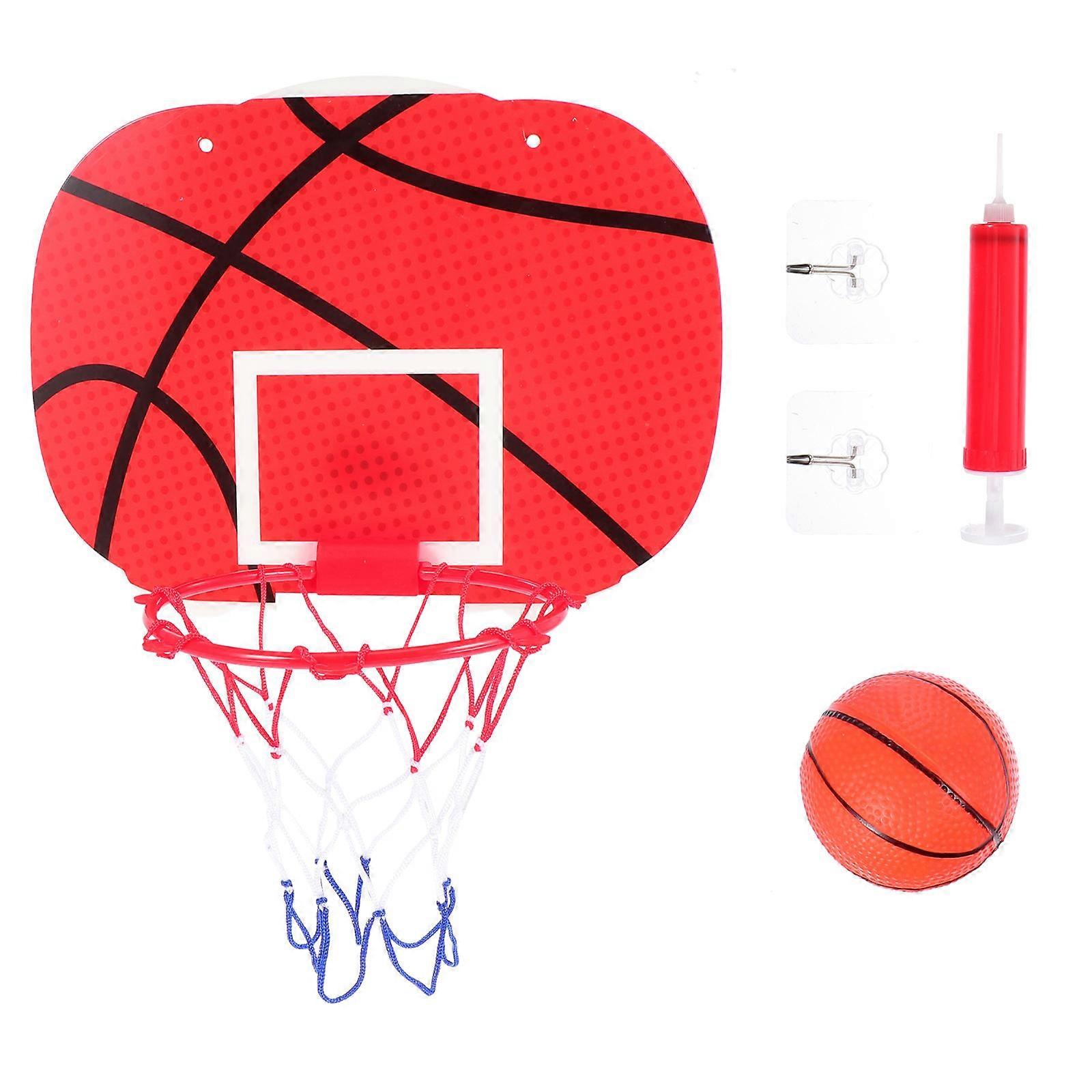 Red ABS Basketball Set to Shoot Toy Balls for Playing Use Stimulates Baby Senses 1 Set
