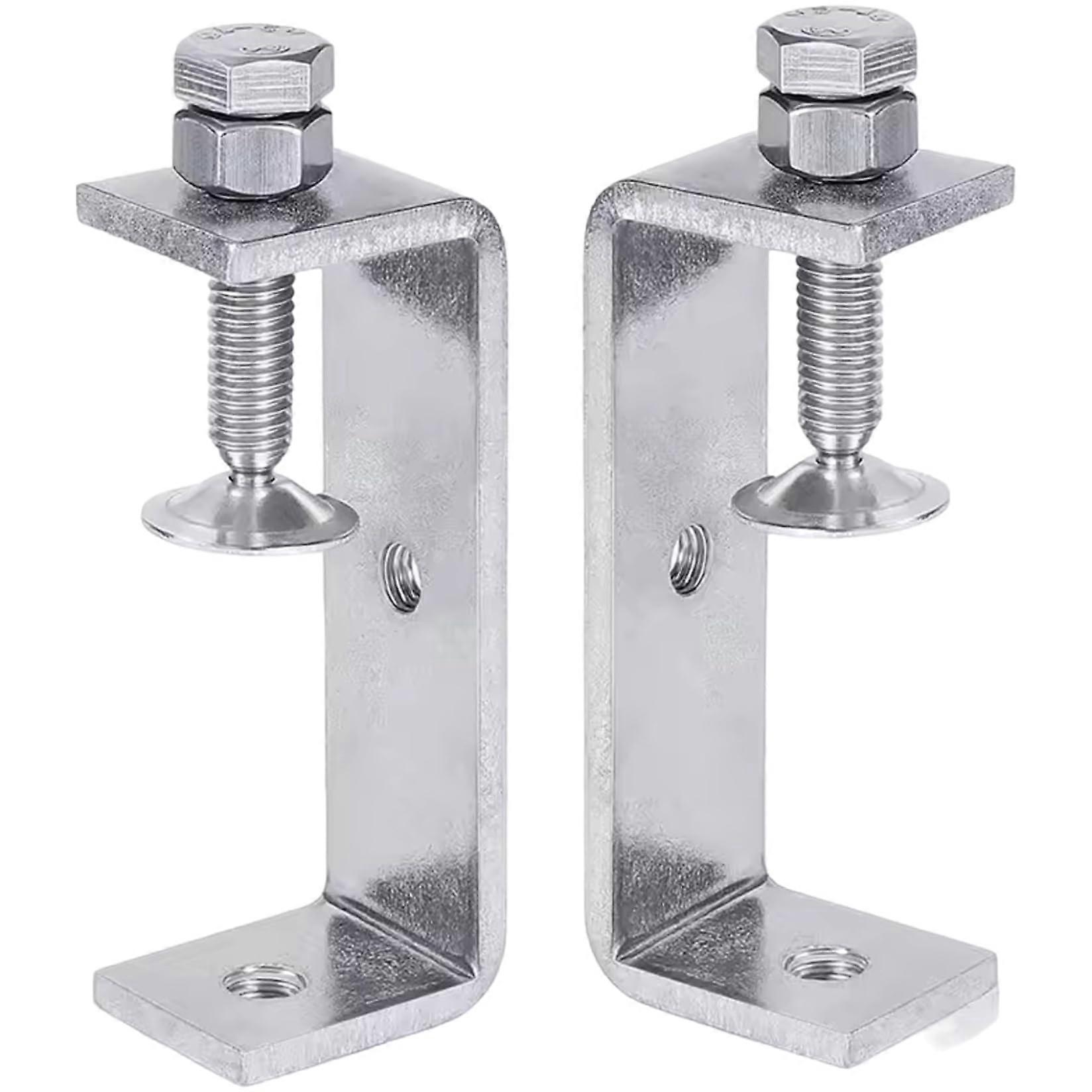 Small C-Clamps 2-Piece Stainless Steel, High-Performance with Wide Jaw Openings for Woodworking and Metalworking