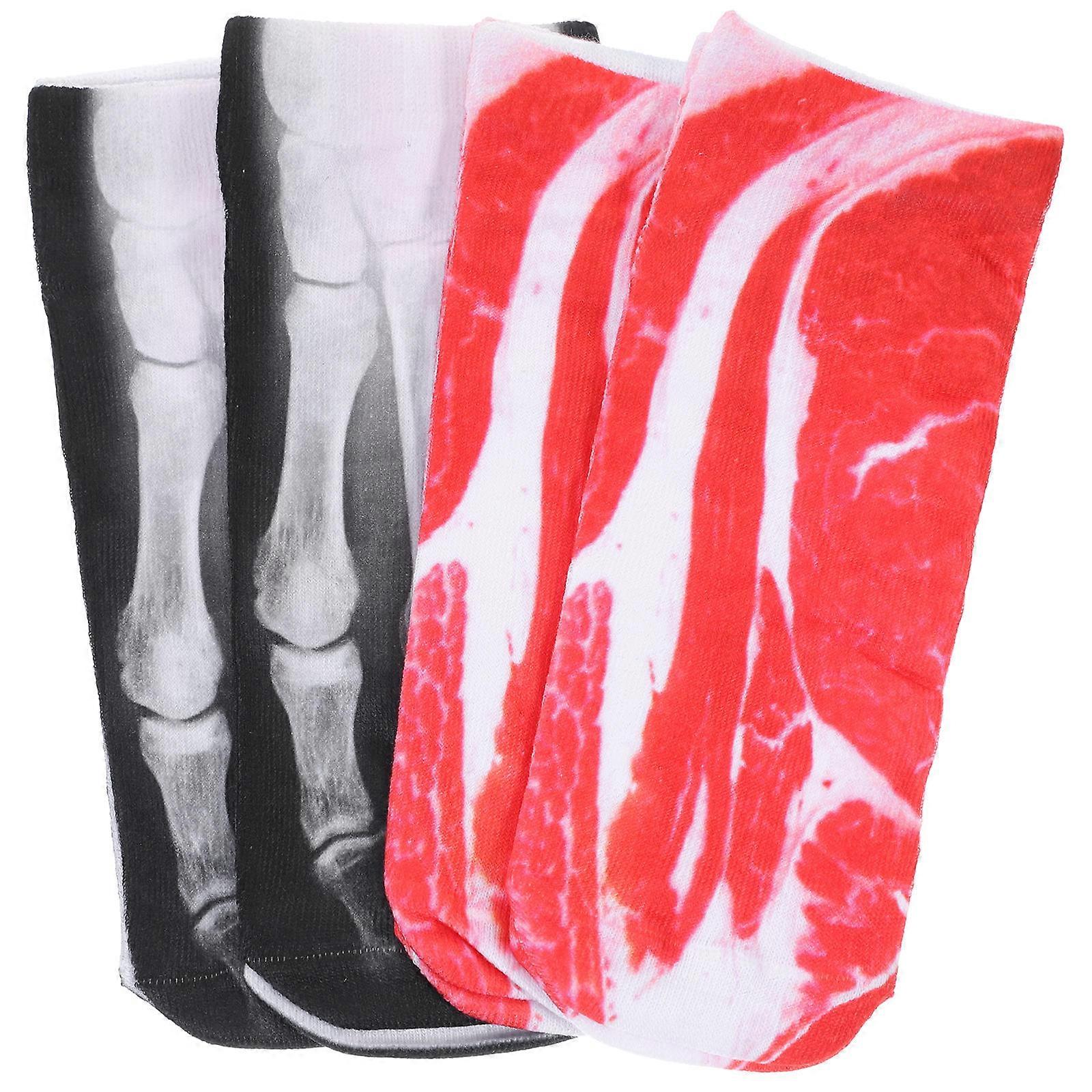 Fashion Socks for Women and Men Comfortable Polyester Short Socks with Assorted Colors 4 Pairs