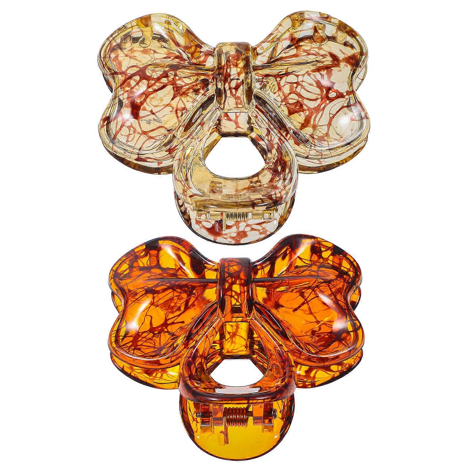 2pcs Large Bow Hair Claw Clips for Women – Non Slip Design for Daily Styling, Assorted Colors
