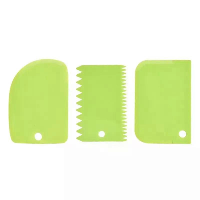 3Pcs/Set DIY Cake Bowl Scrapers Set Plastic Cake Slicer for Home and Kitchen Fondant Icing Edge Decorating Tool.