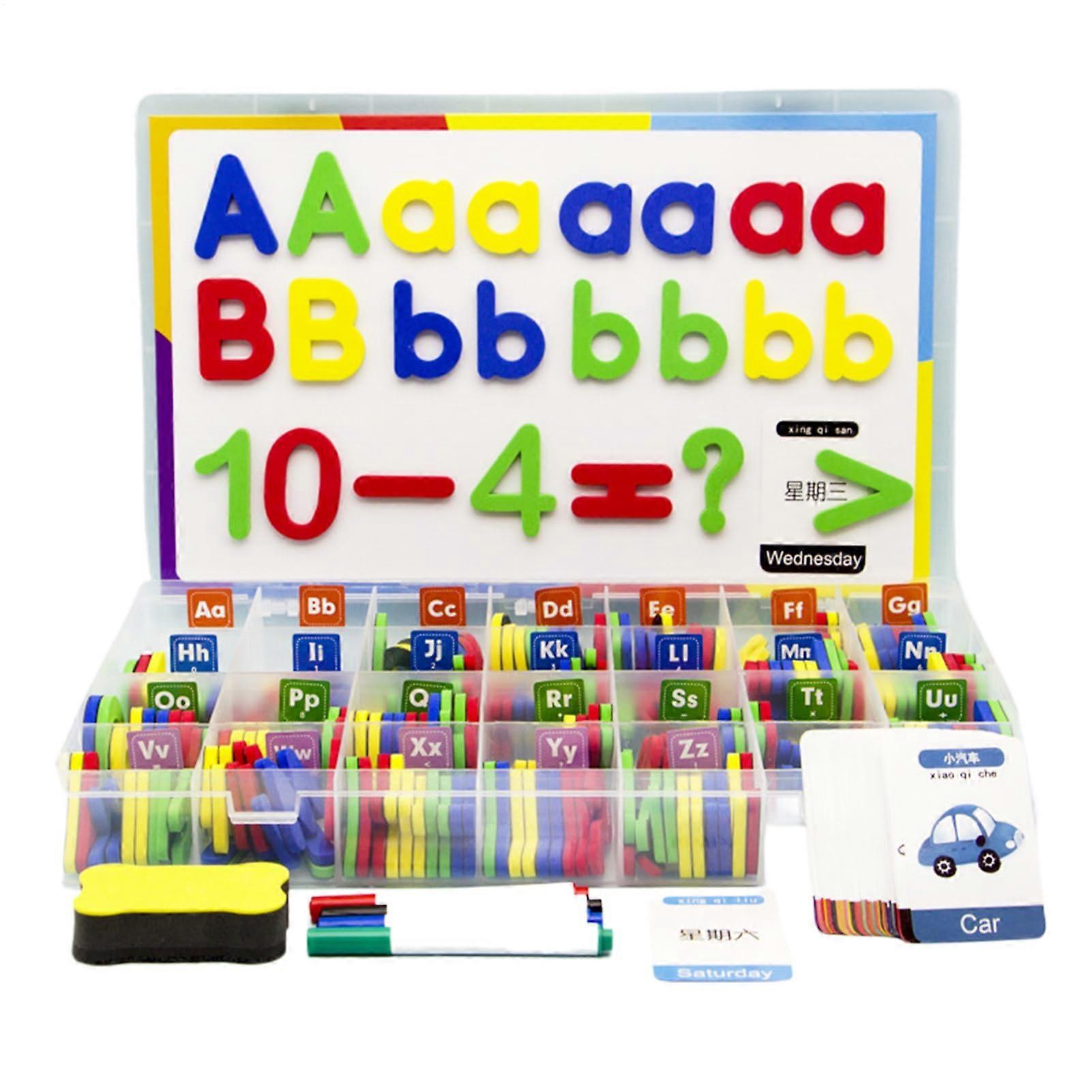 Magnetic Alphabet Letters and Figures Kit, Colorful Educational Magnet Set for Refrigerator, Alphabet Games with Magnetic Board