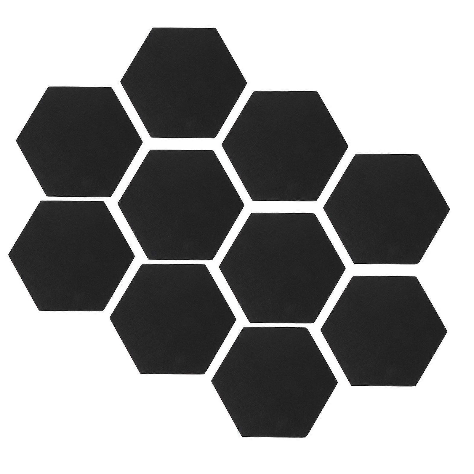 Display Board Hexagon Felt Message Board Wall Decor Black for Note Display 10Pcs