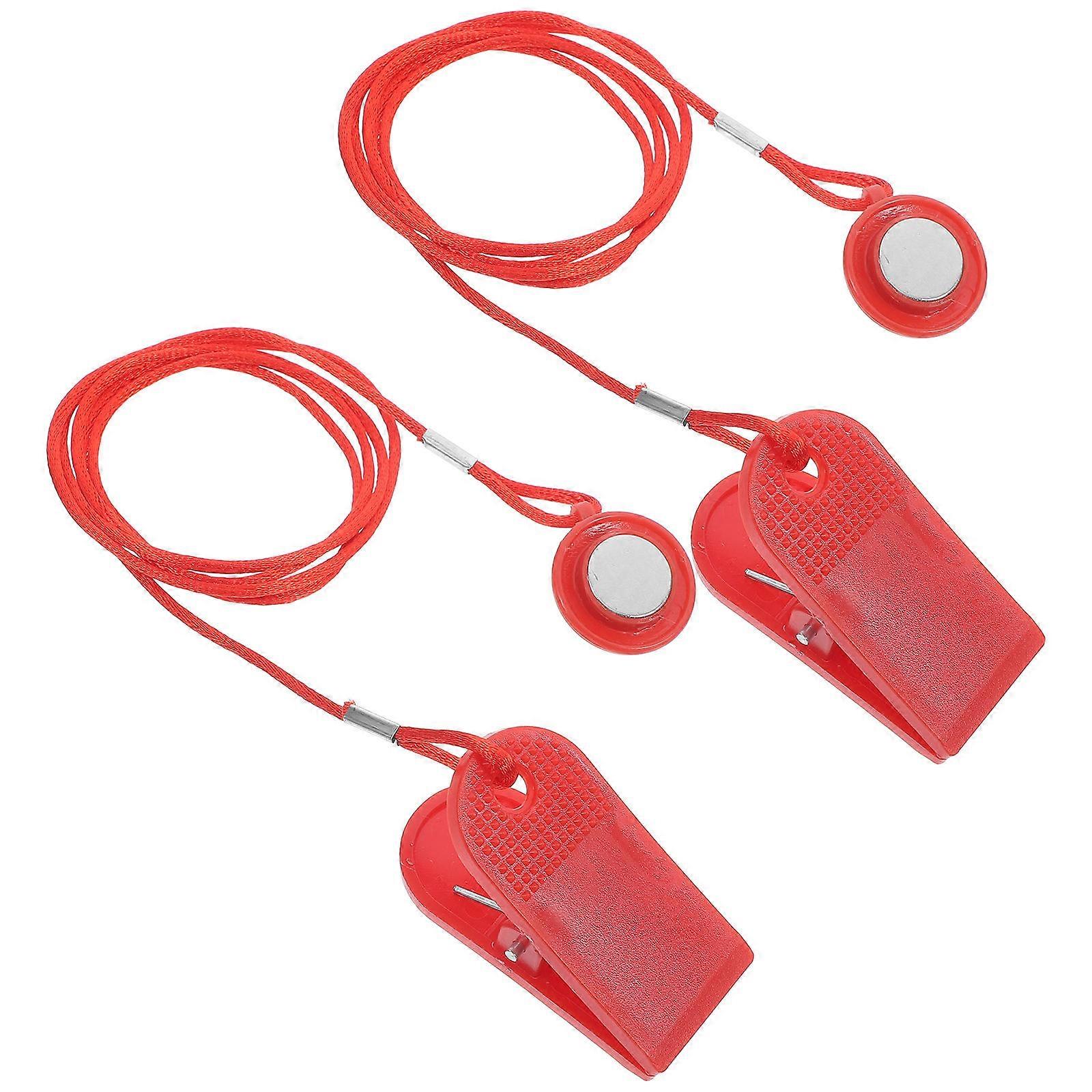 Treadmill Universal Key Replacement Magnetic Safety Tool For Adults Home Use Compact Red ABS 2Pack Emergency Stop