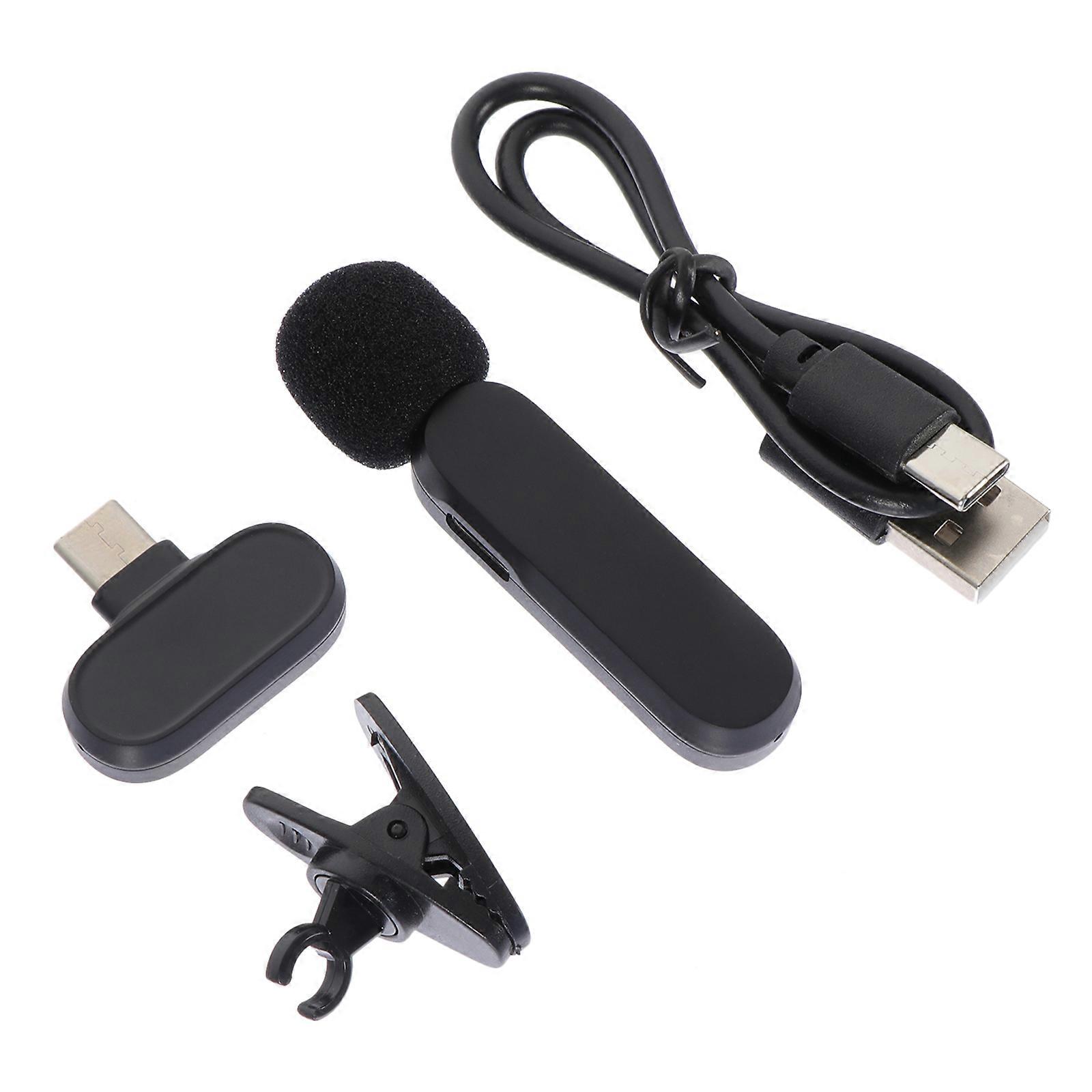 Clip-on Wireless Microphone 1 Set For Self-broadcast Stylish Design With Noise Reduction Suitable For Adults