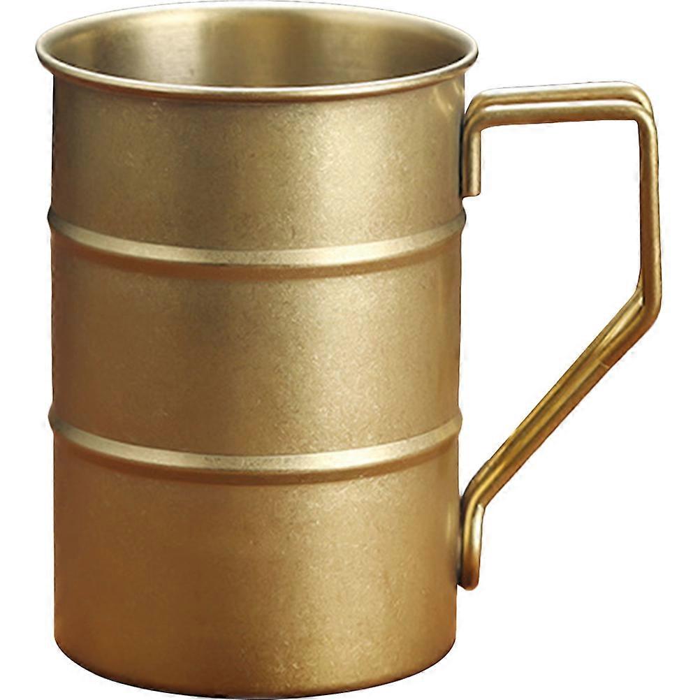 Retro Beer Cup With Handle Design Ideal For Outdoor Camping 10.5X7.4CM Cold Drinks Holder 1Pcs