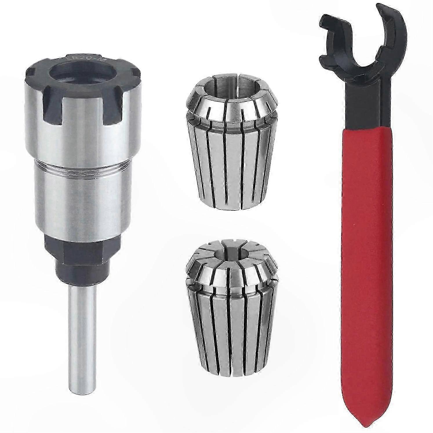 Router Bit Shank Extension Adapter with ER20 Collet for 1/2 and 1/4-Inch Bits