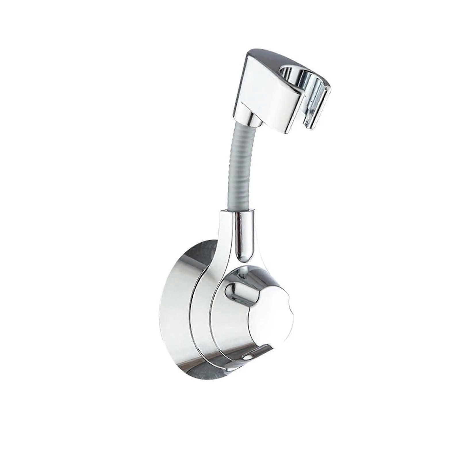 Duschkopf Halter Saugnapf - Verstellbarer Multi-Winkel Duschkopfhalter aus Silber, Stanzfrei, für Hand-Düsen
