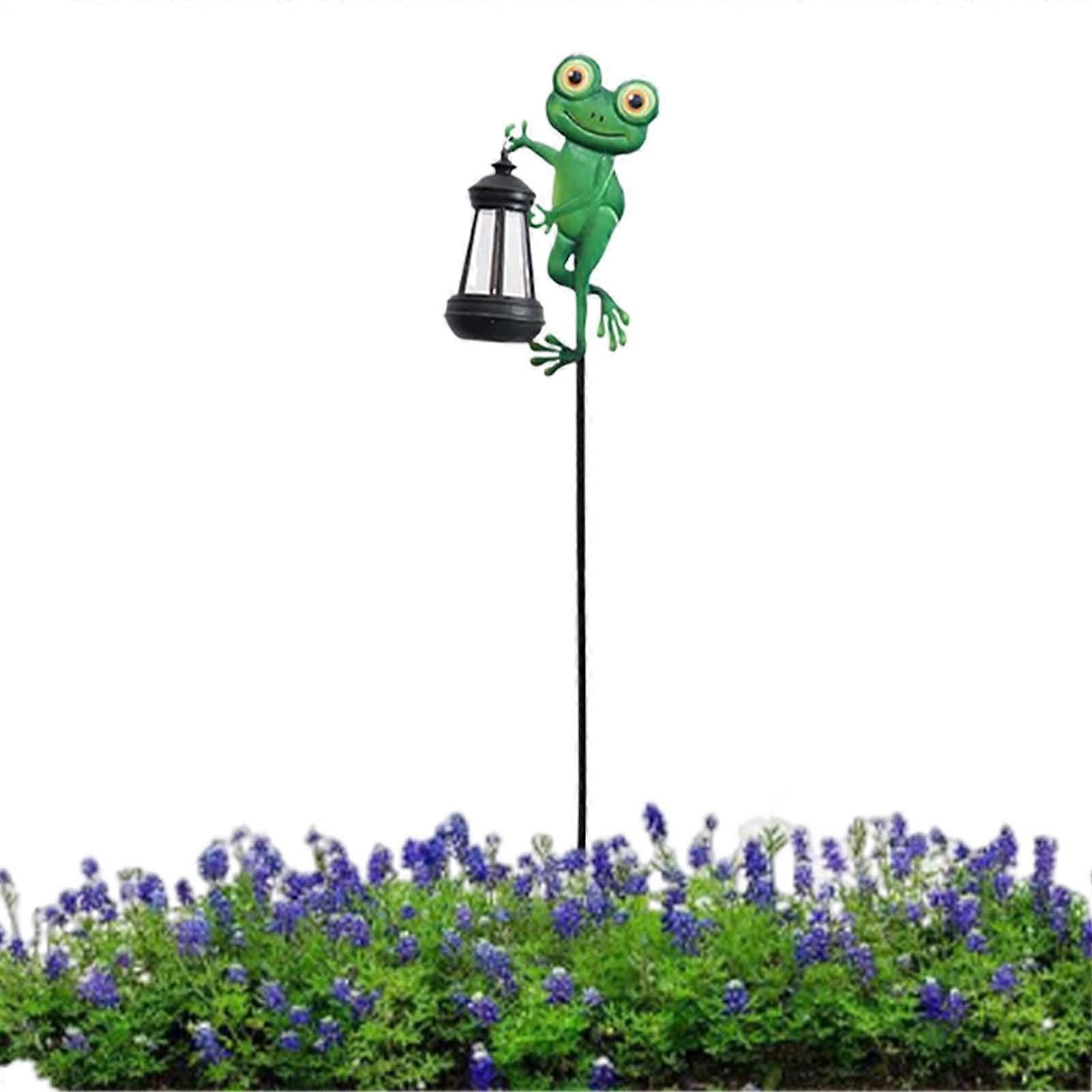 Solar Garden Plug Waterproof Solar Pathway Light in Frog Shape