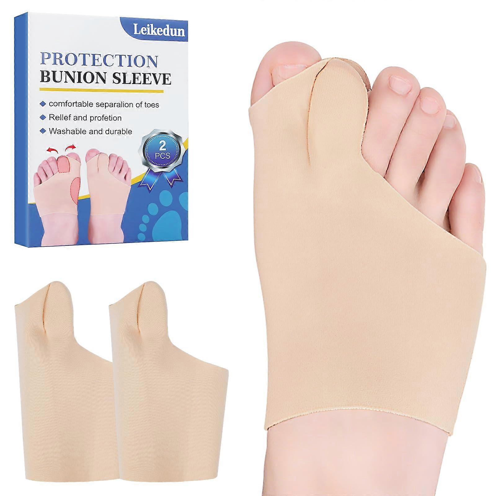 Hallux Valgus Correction for the Big Toe, Pack of 2 Hallux Valgus Protection Bandage, Toe Separator Hallux Valgus with Silicone Pads for Men and Women