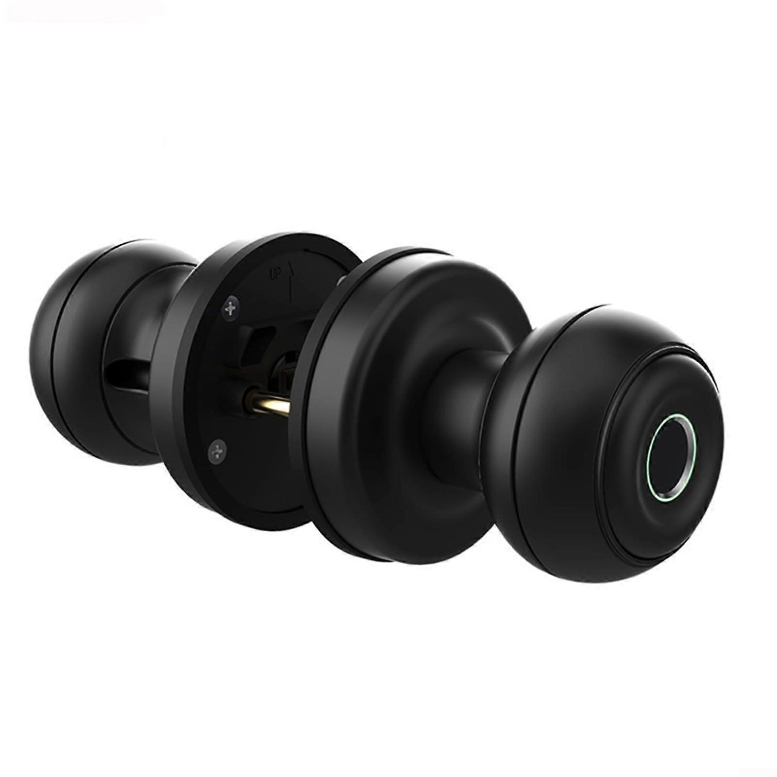 Smart Password Lock Aluminum Smart Fingerprint Door Knob for Home Office Work with Tuya 3 in 1 Release Options (Black)