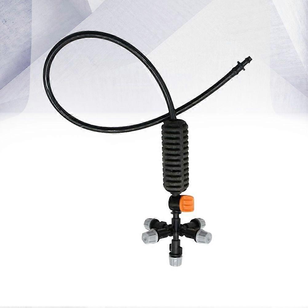 1 Set Suspension Type 5-head Micro Irrigation System Fog Mist Cooling Nozzle Garden Greenhouse Adjustable Closable Spray Mist Nozzle (Grey)