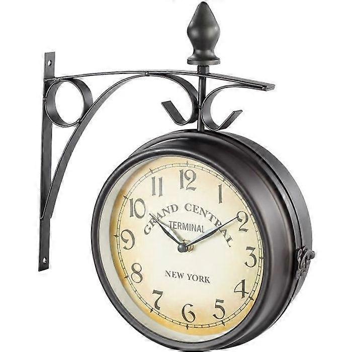 Double-sided retro station clock