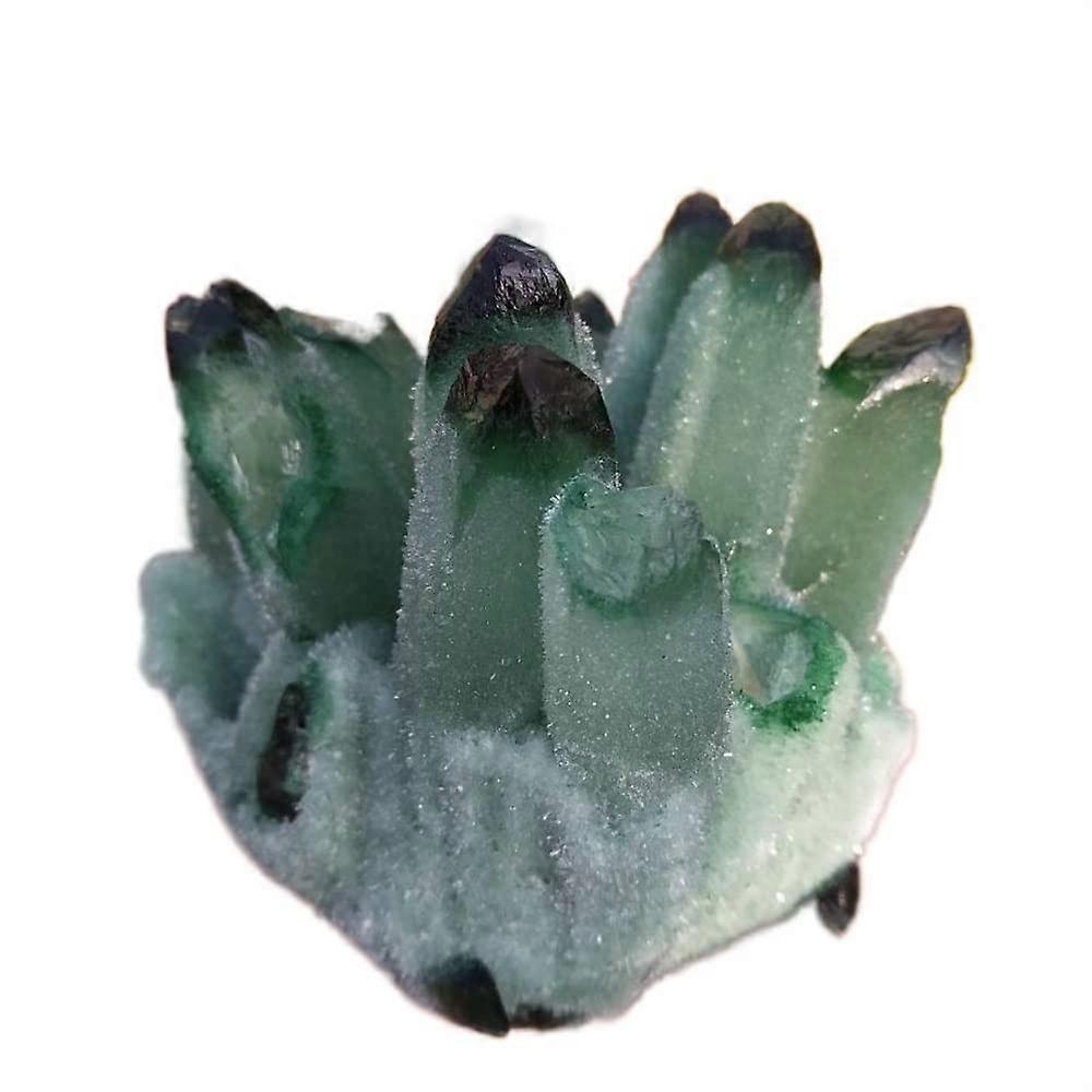 Celadonite Phantom Quartz Cluster from Madagascar, Natural Mineral for Harmony and Spiritual Insights