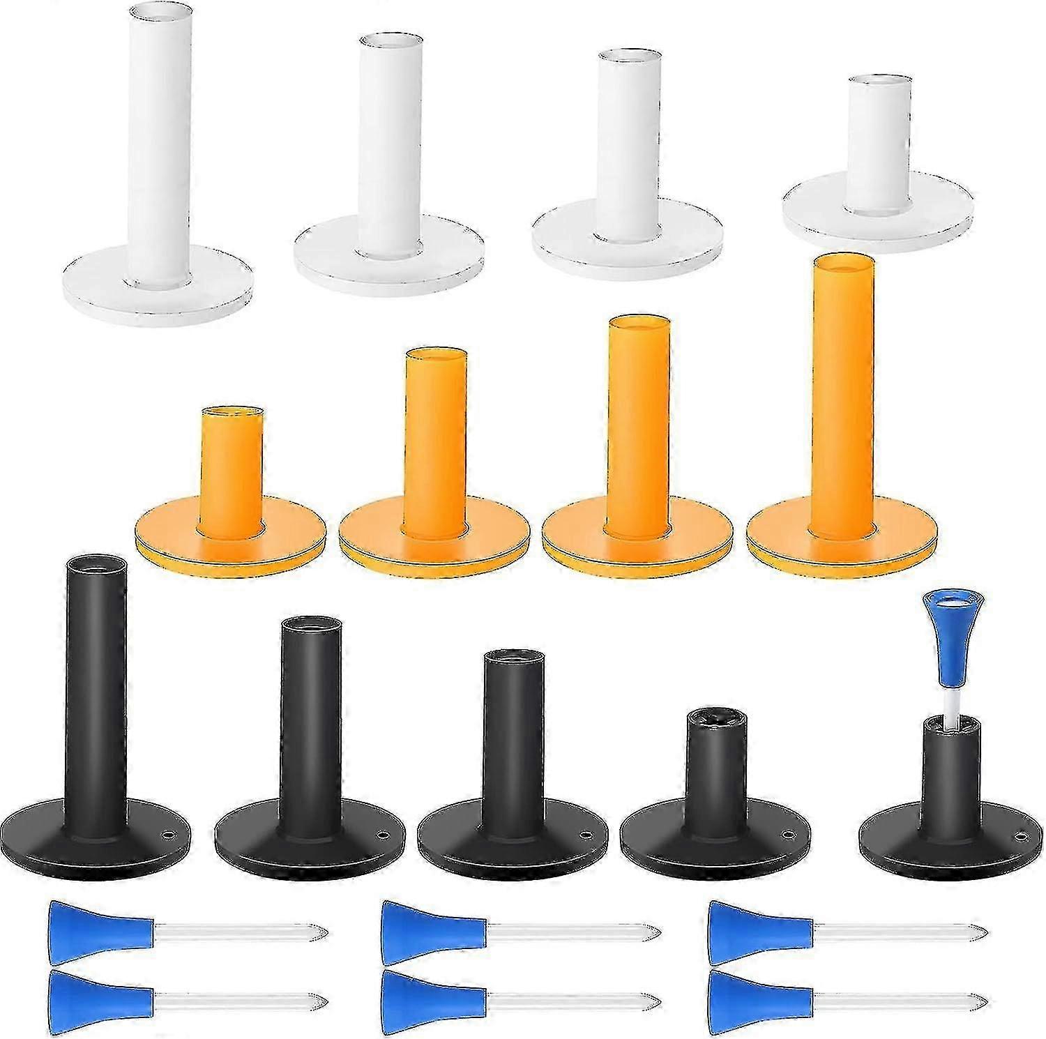 12pcs Golf Rubber Tees Set, Range & Driving Practice, Mixed Colors