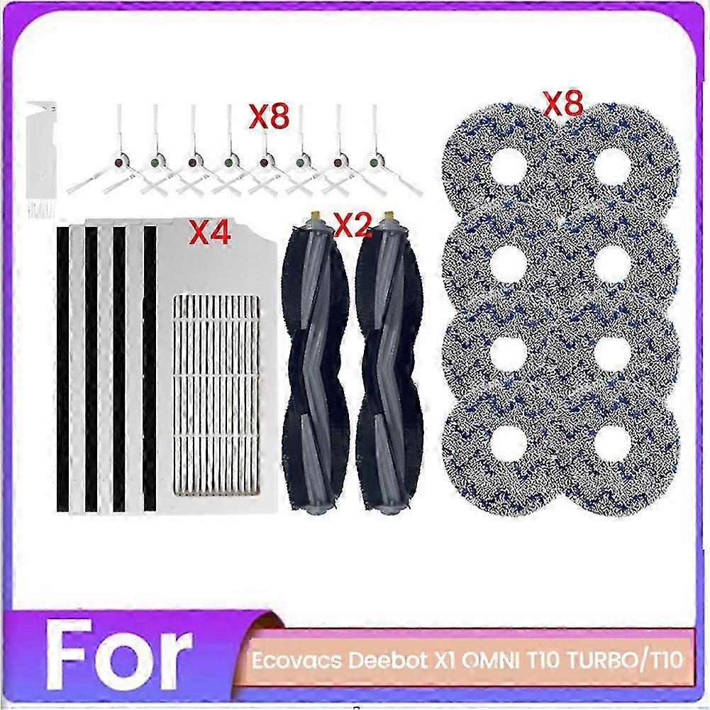 Brush Filter and Mop Cloth Kit for X1 OMNI T10 TURBO Vacuum Cleaner Replacement Parts - 23PCS